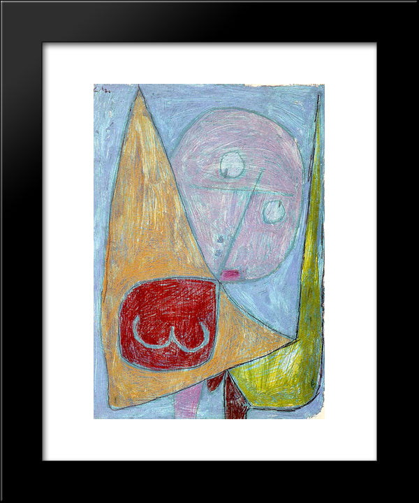 Angel Still Feminine 20x24 Black Modern Wood Framed Art Print Poster by Klee, Paul