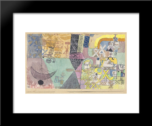 Asian Entertainers  20x24 Black Modern Wood Framed Art Print Poster by Klee, Paul