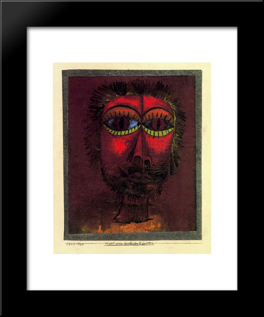 Bandit'S Head 20x24 Black Modern Wood Framed Art Print Poster by Klee, Paul