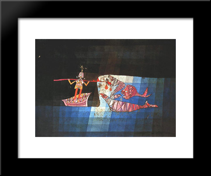 Battle Scene From The Comic Fantastic Opera 'The Seafarer' 20x24 Black Modern Wood Framed Art Print Poster by Klee, Paul