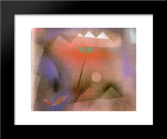 Bird Wandering Off 20x24 Black Modern Wood Framed Art Print Poster by Klee, Paul