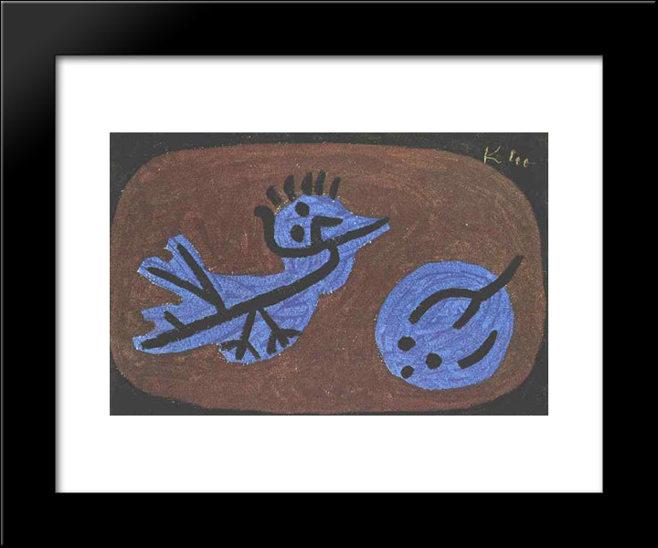 Blue Bird Pumpkin 20x24 Black Modern Wood Framed Art Print Poster by Klee, Paul