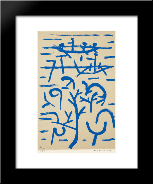 Boats In The Flood  20x24 Black Modern Wood Framed Art Print Poster by Klee, Paul