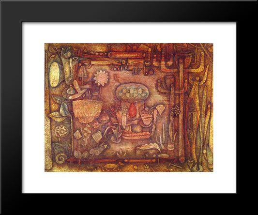 Botanical Theater 20x24 Black Modern Wood Framed Art Print Poster by Klee, Paul