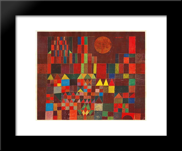 Castle And Sun 20x24 Black Modern Wood Framed Art Print Poster by Klee, Paul