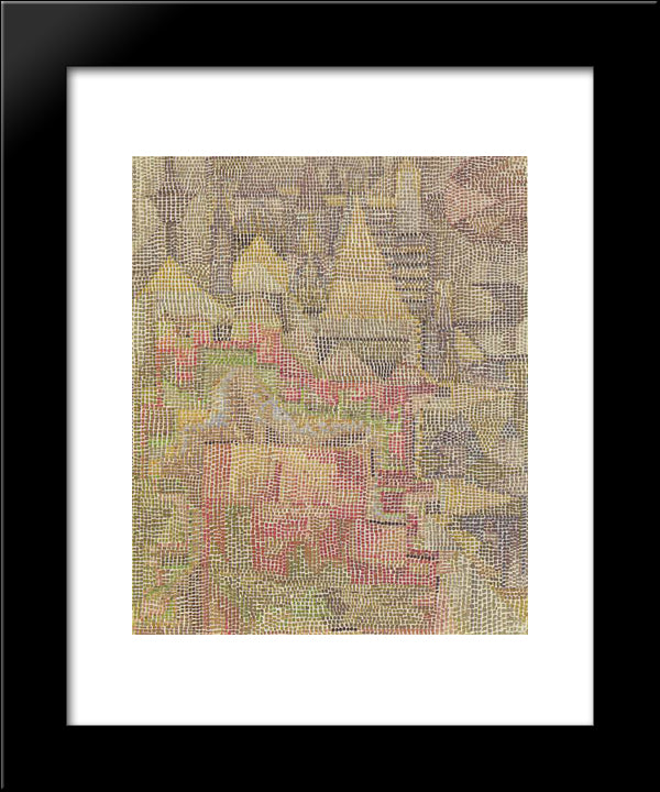 Castle Garden 20x24 Black Modern Wood Framed Art Print Poster by Klee, Paul