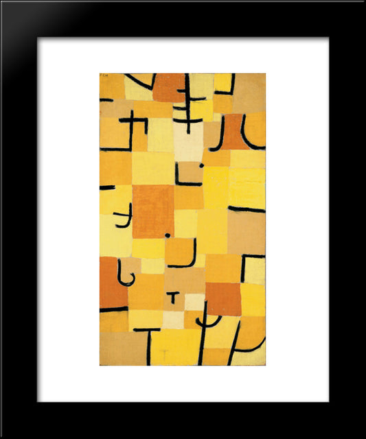 Characters In Yellow 20x24 Black Modern Wood Framed Art Print Poster by Klee, Paul