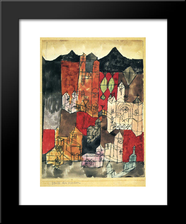 City Of Churches 20x24 Black Modern Wood Framed Art Print Poster by Klee, Paul