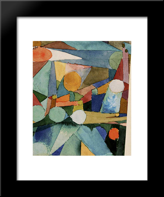 Colour Shapes 20x24 Black Modern Wood Framed Art Print Poster by Klee, Paul