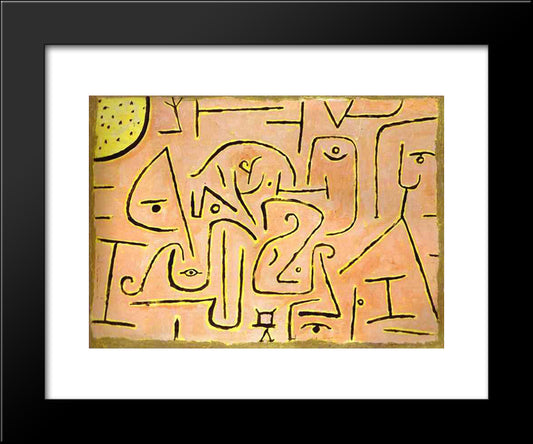 Contemplation 20x24 Black Modern Wood Framed Art Print Poster by Klee, Paul