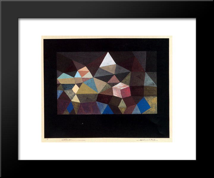 Crystalline Landscape 20x24 Black Modern Wood Framed Art Print Poster by Klee, Paul