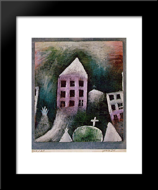 Destroyed Place 20x24 Black Modern Wood Framed Art Print Poster by Klee, Paul