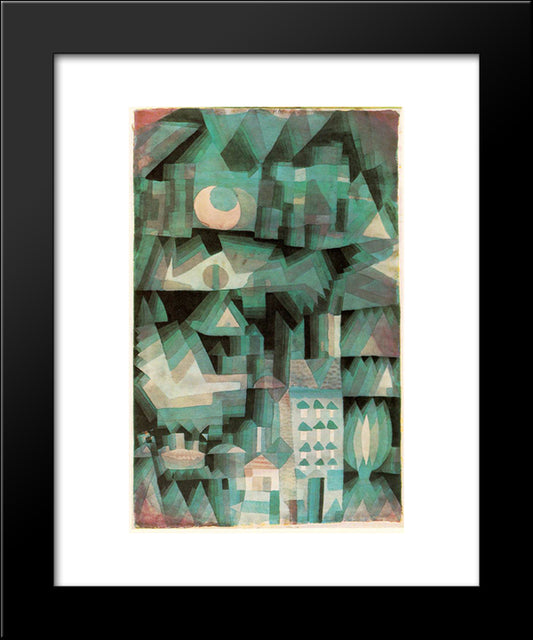 Dream City 20x24 Black Modern Wood Framed Art Print Poster by Klee, Paul