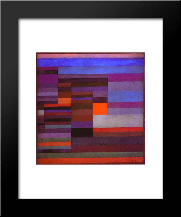 Fire Evening 20x24 Black Modern Wood Framed Art Print Poster by Klee, Paul