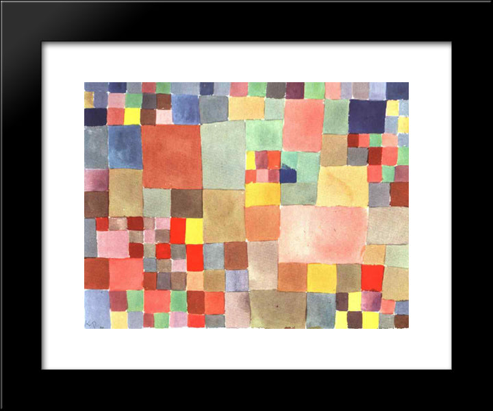 Flora On Sand 20x24 Black Modern Wood Framed Art Print Poster by Klee, Paul