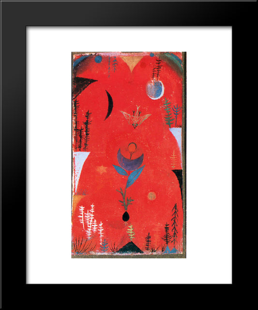 Flower Myth 20x24 Black Modern Wood Framed Art Print Poster by Klee, Paul