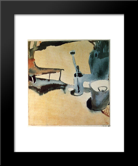 Flower Stand With Watering Can And Bucket 20x24 Black Modern Wood Framed Art Print Poster by Klee, Paul