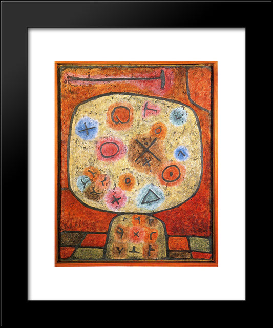 Flowers In Stone 20x24 Black Modern Wood Framed Art Print Poster by Klee, Paul