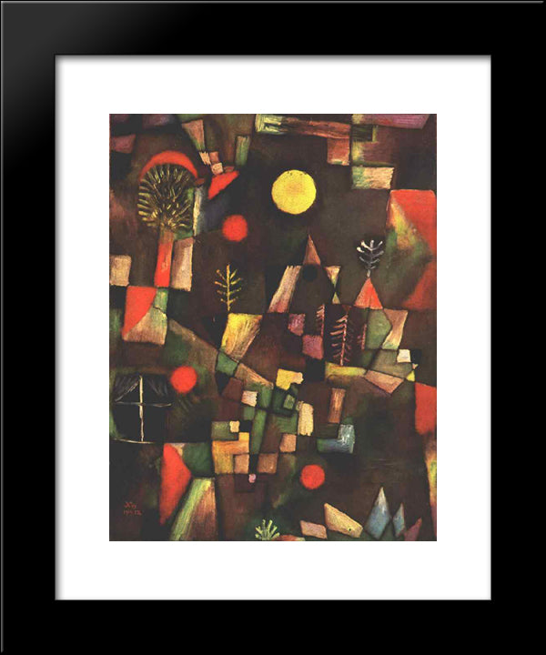 Full Moon 20x24 Black Modern Wood Framed Art Print Poster by Klee, Paul