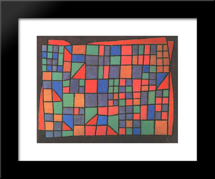 Glass Facade 20x24 Black Modern Wood Framed Art Print Poster by Klee, Paul
