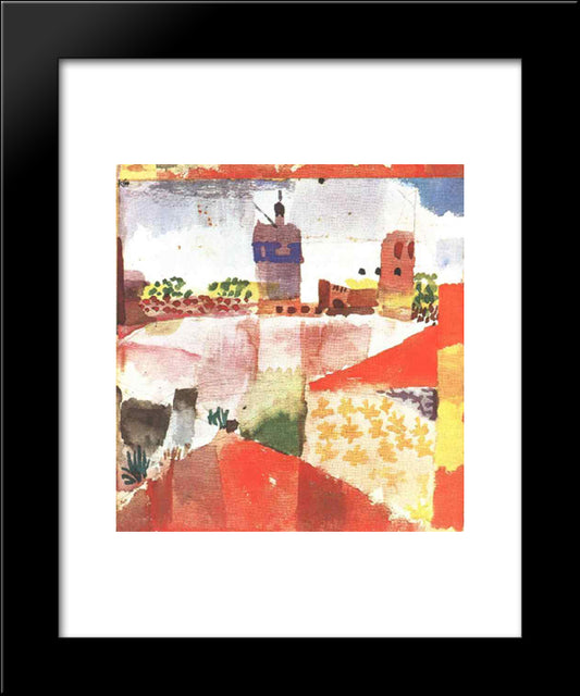 Hammamet With Mosque 20x24 Black Modern Wood Framed Art Print Poster by Klee, Paul