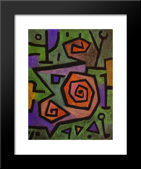 Heroic Roses 20x24 Black Modern Wood Framed Art Print Poster by Klee, Paul