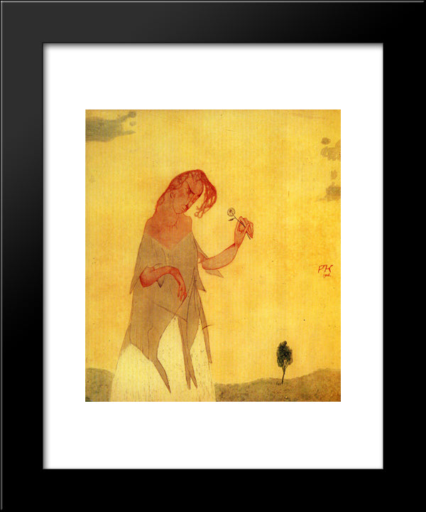 Hesitation 20x24 Black Modern Wood Framed Art Print Poster by Klee, Paul