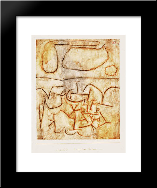 Historic Ground 20x24 Black Modern Wood Framed Art Print Poster by Klee, Paul