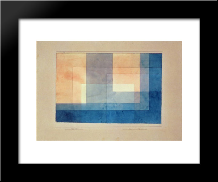 House On The Water 20x24 Black Modern Wood Framed Art Print Poster by Klee, Paul