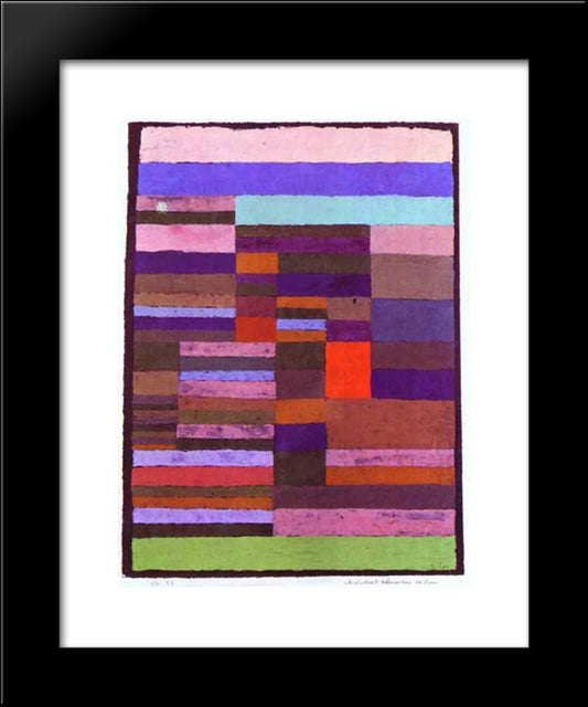 Individualized Altimetry Of Stripes 20x24 Black Modern Wood Framed Art Print Poster by Klee, Paul