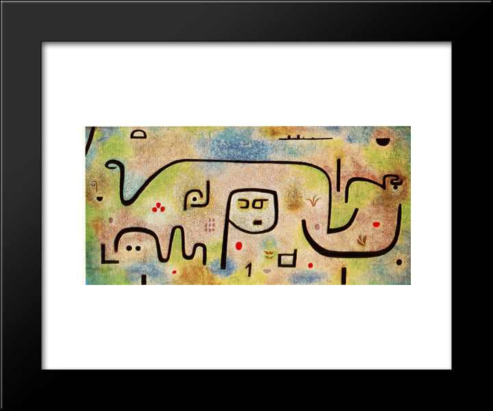 Insula Dulcamara 20x24 Black Modern Wood Framed Art Print Poster by Klee, Paul