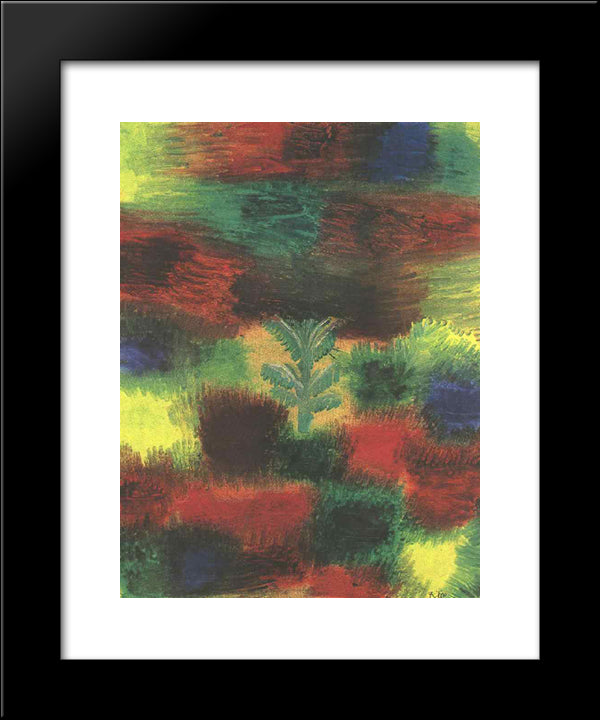 Little Tree Amid Shrubbery 20x24 Black Modern Wood Framed Art Print Poster by Klee, Paul