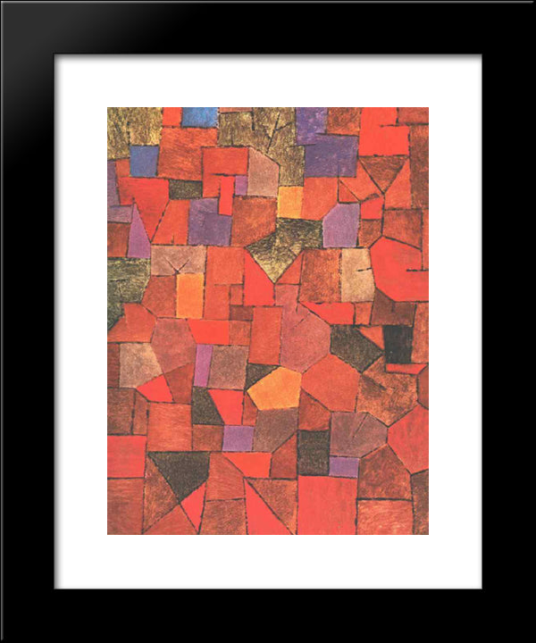 Mountain Village (Autumnal) 20x24 Black Modern Wood Framed Art Print Poster by Klee, Paul