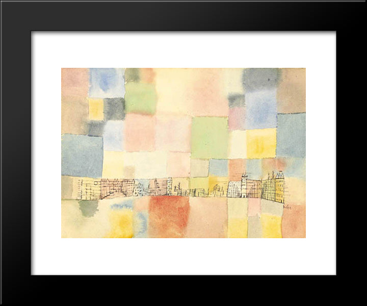 Neuer Stadtteil In M 20x24 Black Modern Wood Framed Art Print Poster by Klee, Paul