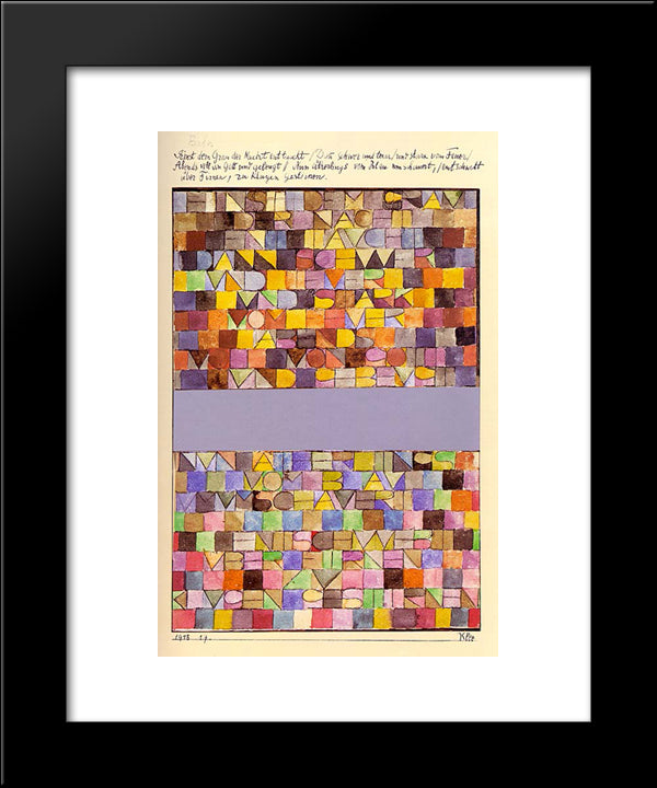 Once Emerged From The Gray Of Night 20x24 Black Modern Wood Framed Art Print Poster by Klee, Paul