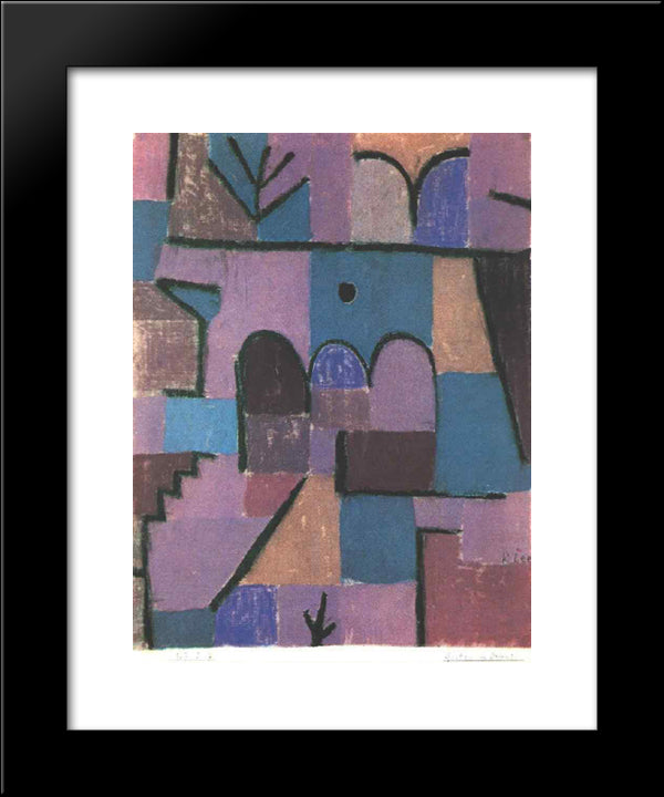 Oriental Garden 20x24 Black Modern Wood Framed Art Print Poster by Klee, Paul