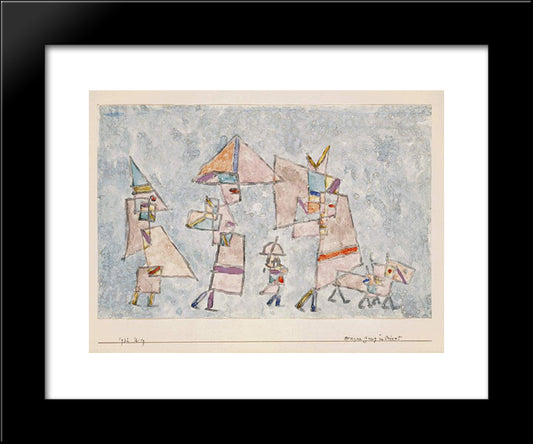 Promenade In The Orient 20x24 Black Modern Wood Framed Art Print Poster by Klee, Paul