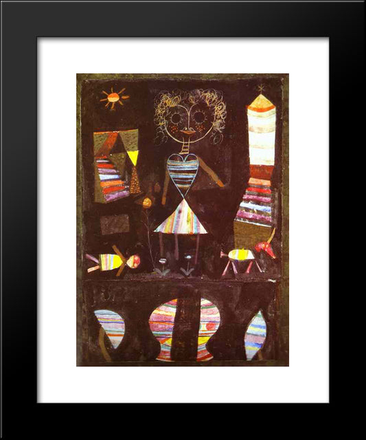Puppet Theater 20x24 Black Modern Wood Framed Art Print Poster by Klee, Paul