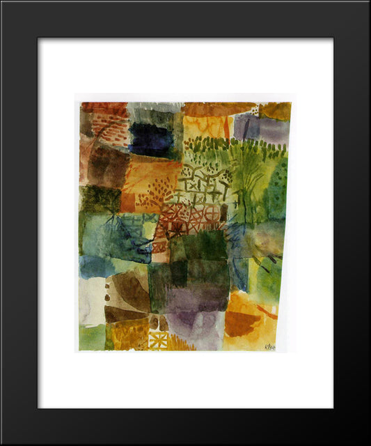 Remembrance Of A Garden 20x24 Black Modern Wood Framed Art Print Poster by Klee, Paul