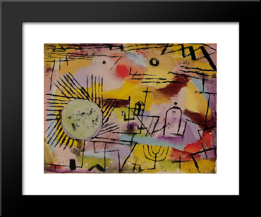 Rising Sun 20x24 Black Modern Wood Framed Art Print Poster by Klee, Paul