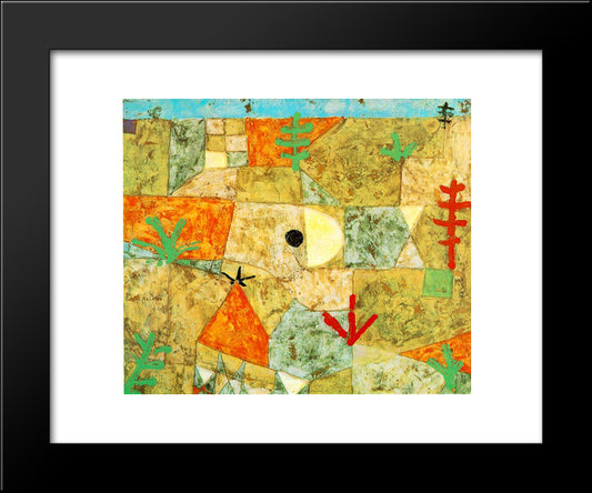 Southern Gardens 20x24 Black Modern Wood Framed Art Print Poster by Klee, Paul