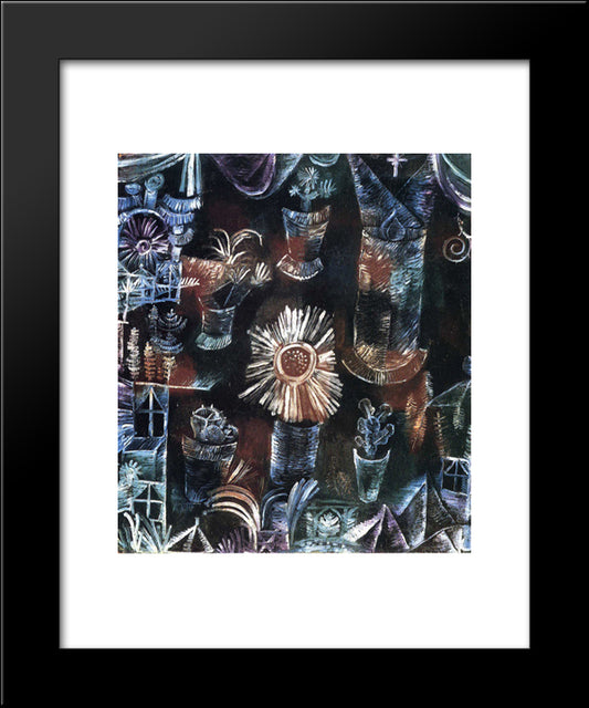 Still Life With Thistle Bloom 20x24 Black Modern Wood Framed Art Print Poster by Klee, Paul