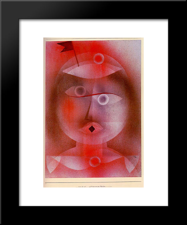 The Mask With The Little Flag 20x24 Black Modern Wood Framed Art Print Poster by Klee, Paul