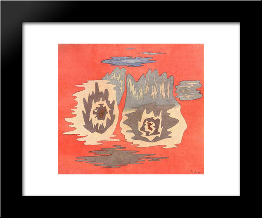 The Place Of The Twins 20x24 Black Modern Wood Framed Art Print Poster by Klee, Paul