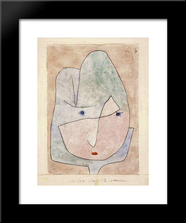 This Flower Wishes To Fade 20x24 Black Modern Wood Framed Art Print Poster by Klee, Paul