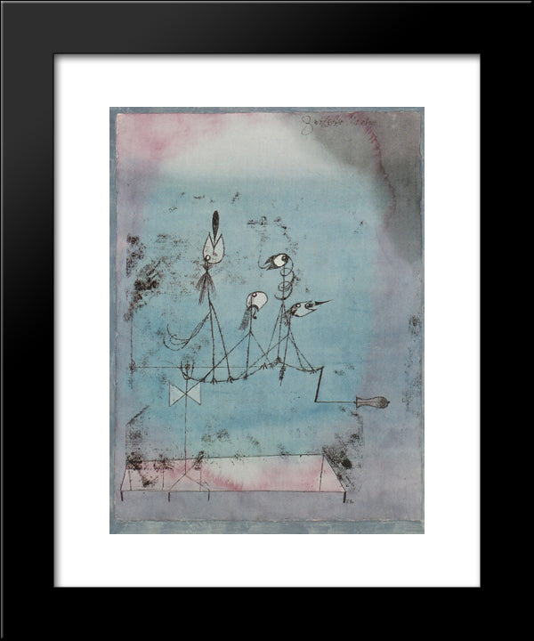 Twittering Machine 20x24 Black Modern Wood Framed Art Print Poster by Klee, Paul