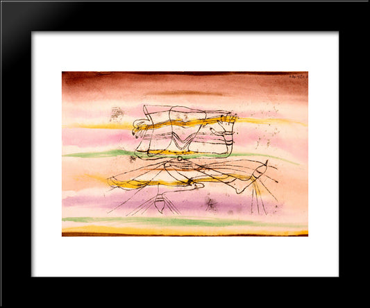 Veil Dance 20x24 Black Modern Wood Framed Art Print Poster by Klee, Paul