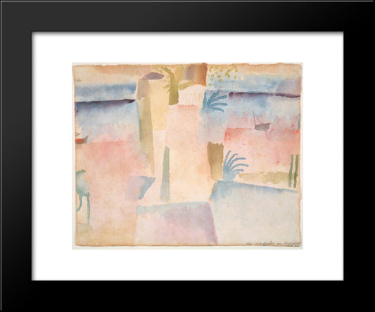 View Towards The Port Of Hammamet 20x24 Black Modern Wood Framed Art Print Poster by Klee, Paul