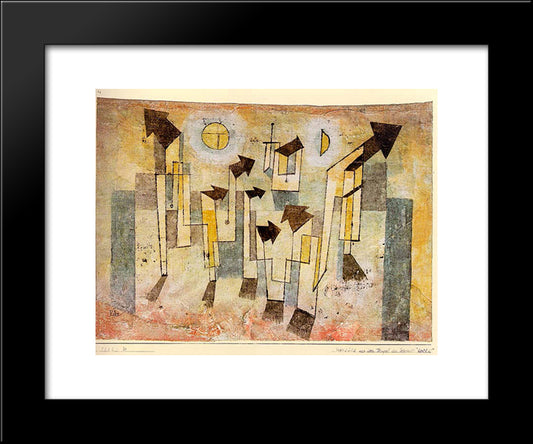 Wall Painting From The Temple Of Longing 20x24 Black Modern Wood Framed Art Print Poster by Klee, Paul