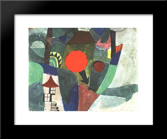 With The Setting Sun 20x24 Black Modern Wood Framed Art Print Poster by Klee, Paul